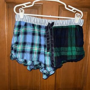 aerie plaid pajama shorts size large